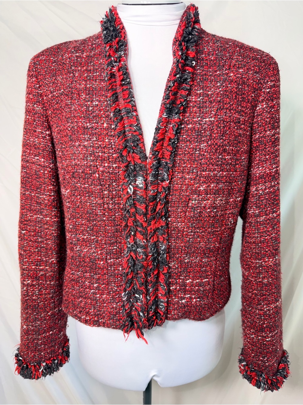 Alfani red tweed wool blend jacket RUNS SMALL